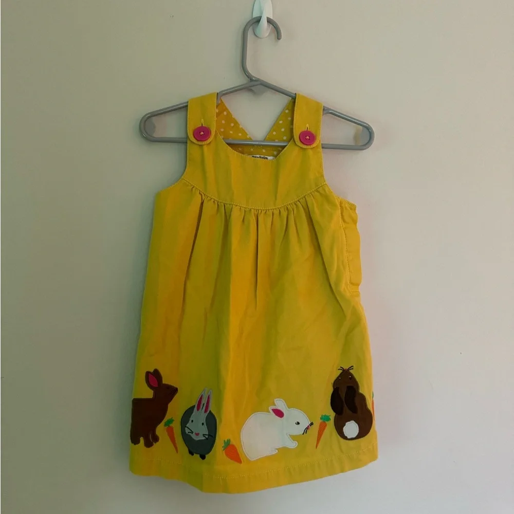 Baby Boden yellow bunny dress 12-18 months NWOT - Picture 1 of 8